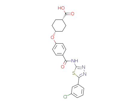 cis-4-{4-[5-(3-chlorophenyl)[1,3,4]thiadiazol-2-ylcarbamoyl]phenoxy}cyclohexanecarboxylic acid