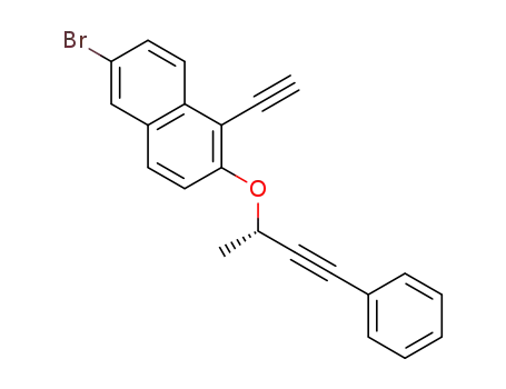 Molecular Structure of 1415011-16-3 ((S)-6-bromo-1-ethynyl-2-((4-phenylbut-3-yn-2-yl)oxy)naphthalene)