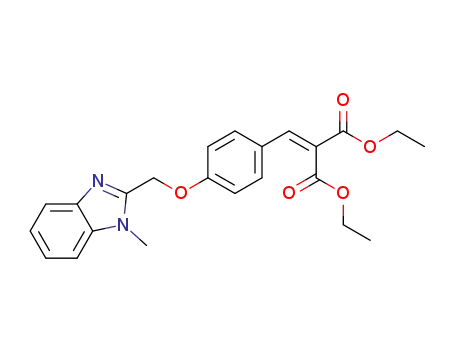 Molecular Structure of 1413429-75-0 (diethyl {4-[(1-methyl-1H-benzimidazol-2-yl)methoxy]benzylidene}propanedioate)