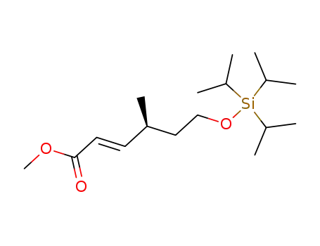 2-Hexenoic acid, 4-methyl-6-[[tris(1-methylethyl)silyl]oxy]-, methyl ester,
(2E,4S)-