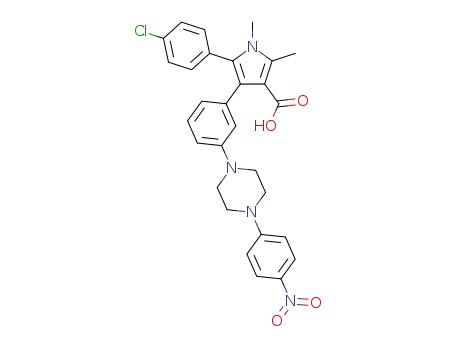 5-(4-chlorophenyl)-1,2-dimethyl-4-(3-(4-(4-nitrophenyl)-piperazin-1-yl)phenyl)-1H-pyrrole-3-carboxylic acid