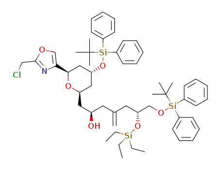 (2R,6R)-7-(tert-butyldiphenylsilanyloxy)-1-((2R,4R,6R)-4-(tert-butyldiphenylsilanyloxy)-6-(2-(chloromethyl)oxazol-4-yl)tetrahydro-2H-pyran-2-yl)-4-methylene-6-(triethylsilanyloxy)heptan-2-ol