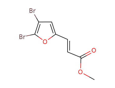 Molecular Structure of 928657-74-3 (2-Propenoic acid, 3-(4,5-dibromo-2-furanyl)-, methyl ester, (2E)-)
