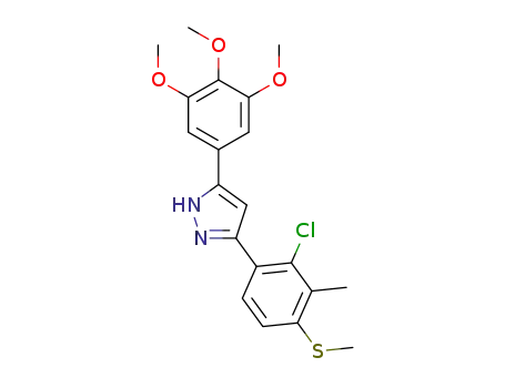 Molecular Structure of 1417894-84-8 (3-[2-chloro-3-methyl-4-(methylsulfanyl)phenyl]-5-(3,4,5-trimethoxyphenyl)-1H-pyrazole)