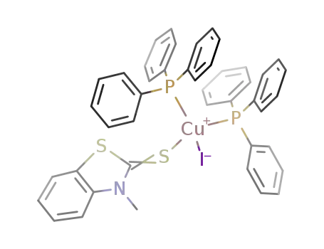 Molecular Structure of 1426580-34-8 ([CuI(N-methylbenzothiazole-2-thione)(triphenylphosphine)<sub>2</sub>])