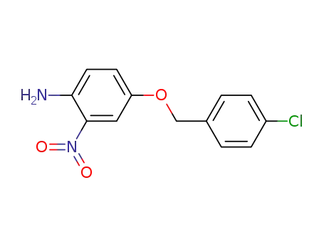 Molecular Structure of 74388-24-2 (1-amino-4-(4-chloro-phenylmethoxy)-2-nitro-benzene)