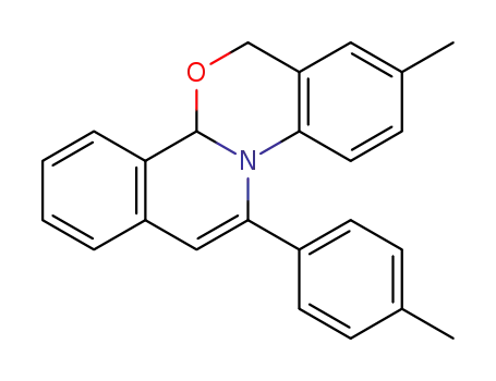 Molecular Structure of 1428747-19-6 (8-methyl-12-(p-tolyl)-4b,6-dihydrobenzo[4,5][1,3]oxazino[2,3-a]isoquinoline)