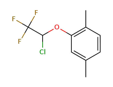 Molecular Structure of 1415703-74-0 (2-(1-chloro-2,2,2-trifluoroethoxy)-1,4-dimethylbenzene)