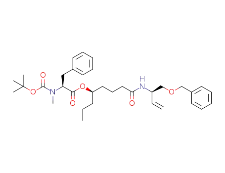 (S)-(R)-8-(((R)-1-(benzyloxy)but-3-en-2-yl)amino)-8-oxooctan-4-yl-2-((tert-butoxycarbonyl)-(methyl)-amino)-3-phenyl propanoate