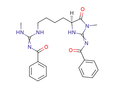 Molecular Structure of 1404074-26-5 (N-((4-(-2-benzoyl-3-methylguanidino)butyl)-1-methyl-5-oxoimidazolidin-2-ylidene)benzamide)