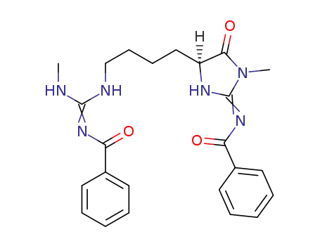 N-((4-(-2-benzoyl-3-methylguanidino)butyl)-1-methyl-5-oxoimidazolidin-2-ylidene)benzamide