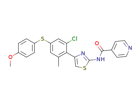 N-{4-(2-chloro-4-(4-methoxyphenylsulfanyl)-6-methylphenyl)thiazol-2-yl}isonicotinamide