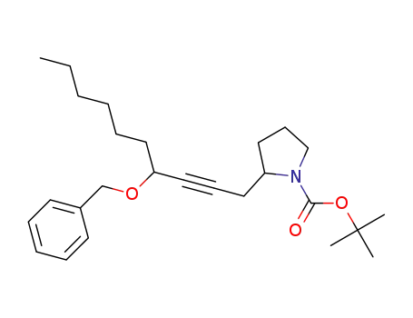 tert-butyl 2-(4-(benzyloxy)dec-2-yn-1-yl)pyrrolidine-1-carboxy-late
