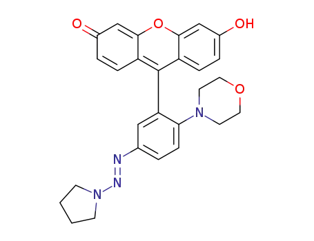 (E)-6-hydroxy-9-(2-morpholino-5-(pyrrolidin-1-yldiazenyl)phenyl)-3H-xanthen-3-one