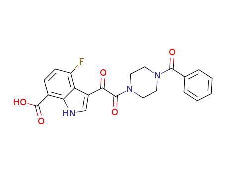 1H-Indole-7-carboxylic acid,
3-[(4-benzoyl-1-piperazinyl)oxoacetyl]-4-fluoro-