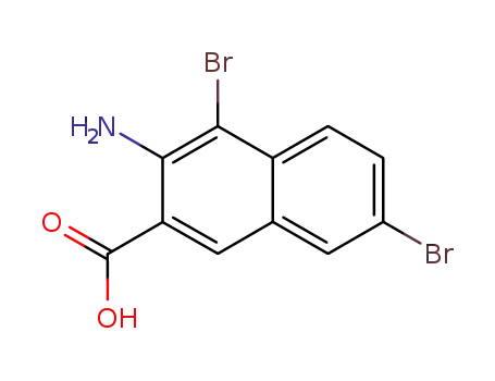 Molecular Structure of 856071-79-9 (3-amino-4,7-dibromonaphthalene-2-carbocylic acid)