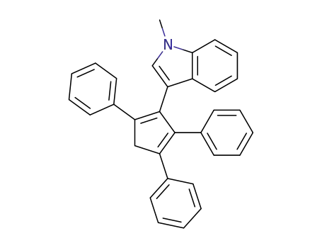 Molecular Structure of 1413058-33-9 (1-methyl-3-(2,4,5-triphenyl-cyclopenta-1,4-dienyl)-1H-indole)