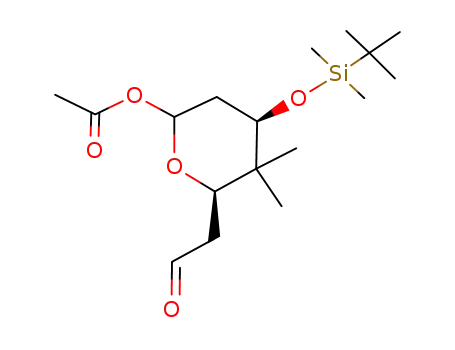Acetic acid (4R,6R)-4-(tert-butyl-dimethyl-silanyloxy)-5,5-dimethyl-6-(2-oxo-ethyl)-tetrahydro-pyran-2-yl ester