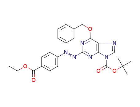tert-butyl 6-(benzyloxy)-2-((4-(ethoxycarbonyl)phenyl)diazenyl)-9H-purine-9-carboxylate