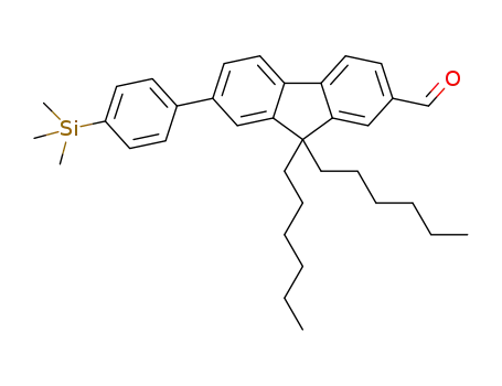 Molecular Structure of 1443645-30-4 (9,9-dihexyl-7-(4-(trimethylsilyl)phenyl)-9H-fluorene-2-carbaldehyde)