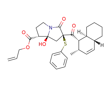 (1R,6R,7aS)-allyl-7a-hydroxy-6-((1S,2S,4aR,8aS)-2-methyl-1,2,4a,5,6,7,8,8a-octahydronaphthalene-1-carbonyl)-5-oxo-6-(phenylthio)hexahydro-1H-pyrrolizine-1-carboxylate