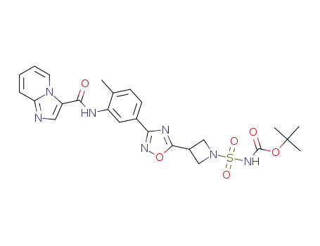 tert-butyl 3-(3-(3-(imidazo[1,2-a]pyridine-3-carboxamido)-4-methylphenyl)-1,2,4-oxadiazol-5-yl)azetidin-1-ylsulfonylcarbamate