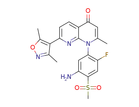 1-(5-amino-2-fluoro-4-(methylsulfonyl)phenyl)-7-(3,5-dimethylisoxazol-4-yl)-2-methyl-1,4-dihydro-4-oxo-1,8-naphthyridine