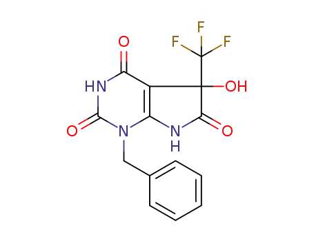 1-benzyl-5-hydroxy-5-trifluoromethyl-5,6-dihydro-1H-pyrrolo[2,3 d]pyrimidin-2,4,6-trione