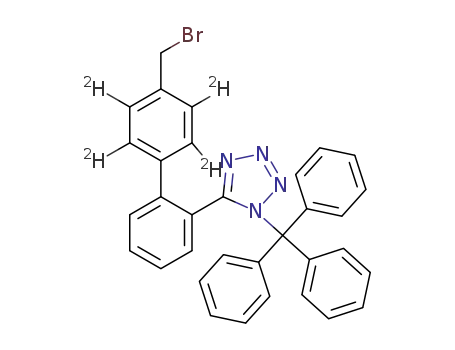 Molecular Structure of 1330277-14-9 (5-(2',3',5',6'-tetra-[<sup>2</sup>H]-4'-(bromomethyl)biphenyl-2-yl)-1-trityl-1H-tetrazole)
