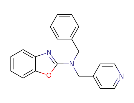Molecular Structure of 1384131-96-7 (N-benzyl-N-(pyridin-4-ylmethyl)benzo[d]oxazol-2-amine)