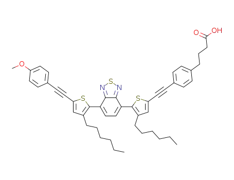 4-[4-(4-hexyl-5-{7-[3-hexyl-5-(4-methoxy-phenylethynyl)thiophen-2-yl]benzo[1,2,5]thiadiazol-4-yl}thiophen-2-ylethynyl)phenyl]butyric acid
