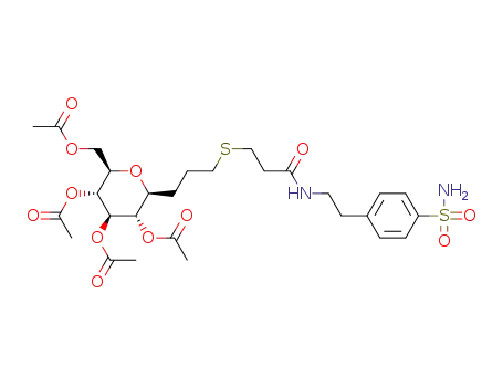 N-(4-sulfamoylphenethyl)-3-(3-(2,3,4,6-tetra-O-acetyl-β-D-glucopyranosyl-1-C-)propylthio)propanamide