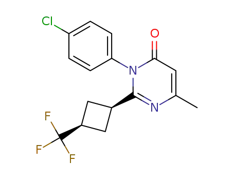 3-(4-chlorophenyl)-6-methyl-2-cis-(3-(trifluoromethyl)cyclobutyl)pyrimidin-4(3H)-one