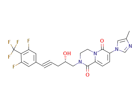 2-{(2S)-5-[3,5-difluoro-4-(trifluoromethyl)phenyl]-2-hydroxypent-4-yn-1-yl}-7-(4-methyl-1H-imidazol-1-yl)-3,4-dihydro-2H-pyrido[1,2-a]pyrazine-1,6-dione