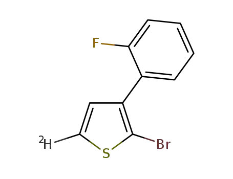 Molecular Structure of 1514864-34-6 (5-d<SUB>1</SUB>-2-bromo-3-(2-fluorophenyl)thiophene)