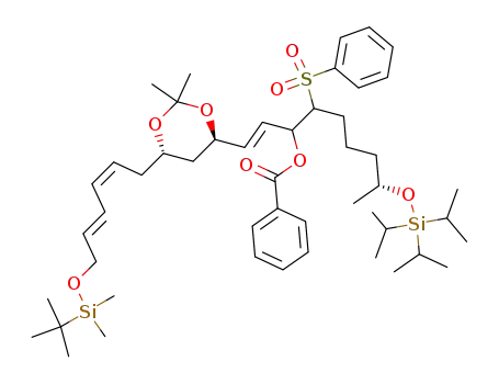 Benzoic acid (R)-2-benzenesulfonyl-1-((E)-2-{(4R,6S)-6-[(2Z,4E)-6-(tert-butyl-dimethyl-silanyloxy)-hexa-2,4-dienyl]-2,2-dimethyl-[1,3]dioxan-4-yl}-vinyl)-6-triisopropylsilanyloxy-heptyl ester