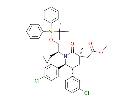 methyl 2-((3R,5R,6S)-1-((S)-2-(tert-butyldiphenylsilyloxy)-1-cyclopropylethyl)-5-(3-chlorophenyl)-6-(4-chlorophenyl)-3-methyl-2-oxopiperidin-3-yl)acetate
