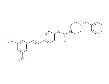 (E)-(4-(3,5-dimethoxystyryl)phenyl) N-benzylpiperazine-N'-carboxylate