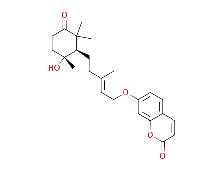 2H-1-Benzopyran-2-one,7-[[(2E)-5-[(1R,6S)-6-hydroxy-2,2,6-trimethyl-3-oxocyclohexyl]-3-methyl-2-penten-1-yl]oxy]-