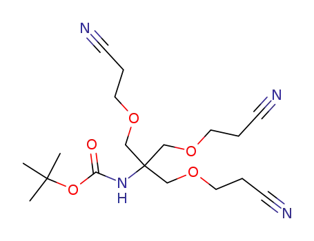 Carbamic acid,
[2-(2-cyanoethoxy)-1,1-bis[(2-cyanoethoxy)methyl]ethyl]-,
1,1-dimethylethyl ester