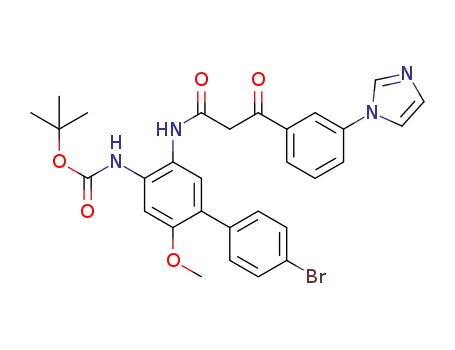 4-(4''''-bromophenyl)-1-(tert-butoxycarbonylamino)-2-{3’-[3''-(1'''H-imidazol-1'''-yl)phenyl]-3’-oxopropanamido}-5-methoxybenzene