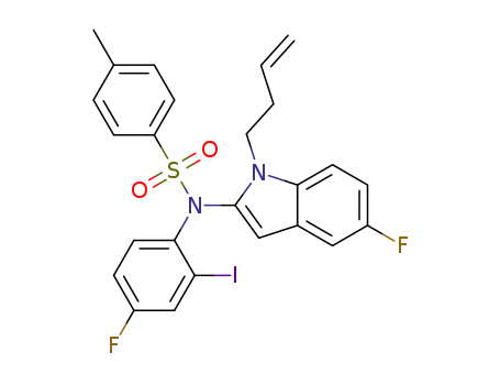 N-(1-(but-3-enyl)-5-fluoro-1H-indol-2-yl)-N-(4-fluoro-2-iodophenyl)-4-methylbenzenesulfonamide