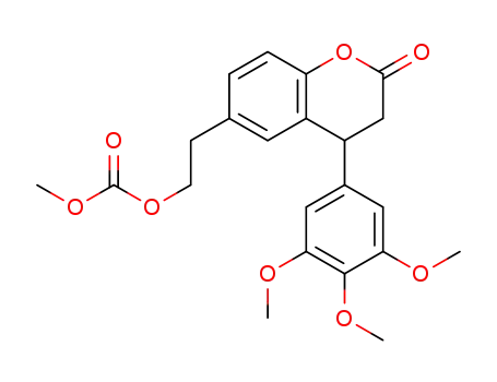 Molecular Structure of 1552301-91-3 (methyl [2-(2-oxo-4-(3,4,5-trimethoxyphenyl)chroman)-6-yl]ethyl carbonate)