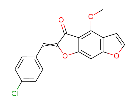 Molecular Structure of 444107-43-1 (2-(4-chlorobenzylidene)-4-methoxyfurano[3,2-f]benzofuran-3(2H)-one)