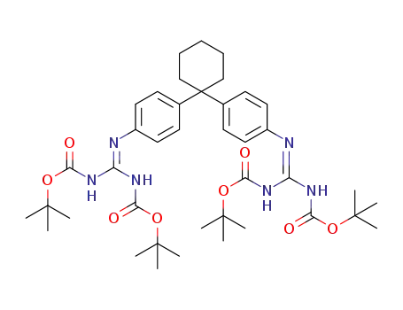 Molecular Structure of 1443793-79-0 (1,1-bis[4-(N,N′-di(tert-butoxycarbonyl)guanidinephenyl)]cyclohexane)