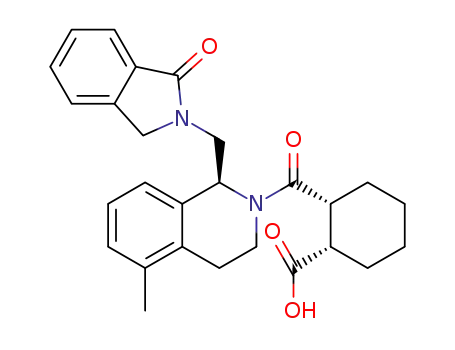 Molecular Structure of 1607007-55-5 ((1S,2R)-2-[(1S)-5-methyl-1-[(1-oxo-2,3-dihydro-1H-isoindol-2-yl)methyl]-1,2,3,4-tetrahydroisoquinoline-2-carbonyl]cyclohexane-1-carboxylic acid)
