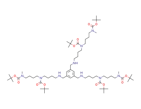 tri-tert-butyl (((((benzene-1,3,5-triyltris(methylene))tris-(azanediyl))tris(butane-4,1-diyl))tris((tert-butoxycarbonyl)-azanediyl))tris(butane-4,1-diyl))tris(methylcarbamate)