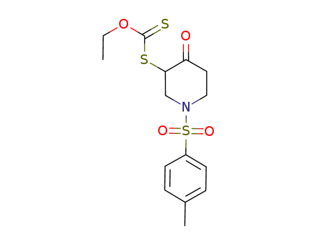 dithiocarbonic acid O-ethyl ester S-[4-oxo-1-(toluene-4-sulfonyl)-piperidin-3-yl]ester