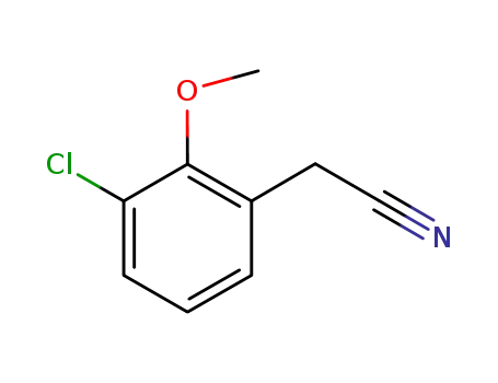 Molecular Structure of 825654-87-3 (Benzeneacetonitrile, 3-chloro-2-methoxy-)