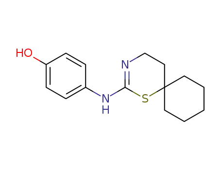 Molecular Structure of 1597614-59-9 ((4-hydroxyphenyl)-(1-thia-3-aza-spiro[5.5]undec-2-en-2-yl)-amine)